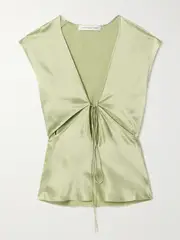 [Christopher Esber] Christopher Esber - Triquetra Cutout Silk-satin Tank - Green - UK 10 UK 10 Green
