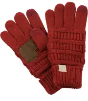 CC kids cable Knit smart Tips Technology Texting Gloves For Winter