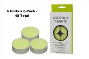 6x8-Pack Tranquility Tea Lights Scented Peaches & Cream Candle (4 Hour Burn)