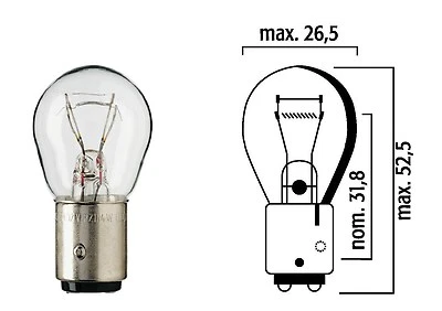 Ten Flosser 5249 24V 25/5W BAY15D Mini Bulbs - Replaces 1662 - Made in Europe