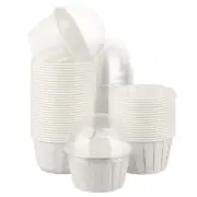 50 Set Cupcake Liners with Dome Lids, Muffins Liners Wrappers, White