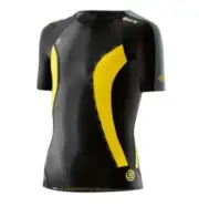 SUPER SALE | SKINS DNAMIC YOUTH COMPRESSION SHORT SLEEVE TOP - BLACK / CITRON