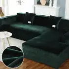 Elasticated Sofa Covers Chaise Longue for Living Room Velvet Corner Armchair