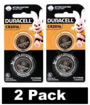 4 x DURACELL LITHIUM 3V COIN BATTERIES CR2016 BATTERY BRAND NEW (2xPk2)