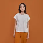 ANDABOVE - 寬款圓領女式T恤 - BOXY T-SHIRT - 奶油白