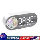 Wireless BT Speaker Alarm Clock LED Display with Dual Alarms for Bedroom (White)