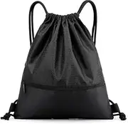 VJSSUJK Waterproof Drawstring Bag with Zipper Pocket - Unisex Gym Sports Travel Backpack for Australia Outdoor Swimming Yoga & Holiday Essentials