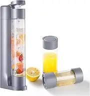 Sparkling Water Machine Soda Maker Beverage Drink Dispenser for Home, Soda Streaming with 1L BPA Free Bottle, 2 Portable Bottle for travel, Seltzer & Carbonator Srew-in 60L CO2 (NOT Included), Grey