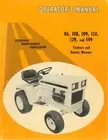 IH Cub Cadet 86 108 109 128 129 149 Owner's Manual Lawn Tractor & Mower