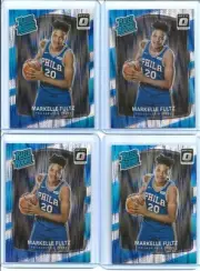 (4) 2017-18 Optic Rated Rookie #200 Markelle Fultz Silver Shock Prizm RC Lot