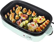 Electric Table Grill Multifunctional Electric Grill 3-in-1 Electric Non-Stick Hot Pot and Griddle Portable Electric Indoor Grill Oven