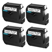 4PK 12mm Black on Clear Label Tape Fits Brother P-touch MK131 M-K131 M131 1/2"