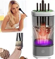 Generic Electric Automatic Makeup Brush Cleanser 3-in-1 Portable Cosmetic Cleaner (Transparent Grey)