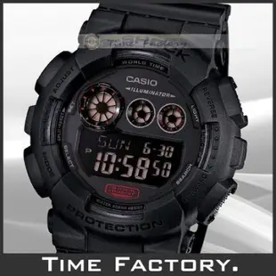 【時間工廠】全新 CASIO G-SHOCK 超人氣大錶徑全黑潮流款 GD-120MB-1 (120 MB)