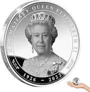 Queen Elizabeth II Commemorative Coin - Collectible Silver Queen Elizabeth II Medallion | Beautiful Queen Souvenir Coin Collection Her Majesty Queen Uncirculated Coin Badge Souvenir for Adults
