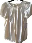 LC Lauren Conrad Top Peasant Blouse Ivory Embroidered Eyelet Womens XS NWT NEW