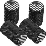 COMPUKAS 4Pcs Valve Caps American Flag Pattern Covers for Vehicle Motorcycle Durable Tire Stem Caps for Optimal Air Seal and Protection Against Dirt