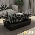 Coffee Table 4 Drawer Storage Shelf Gloss Wooden Dining Room Furniture Black