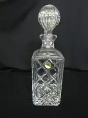 RCR ROYAL CRYSTAL ROCK LEAD CRYSTAL ITALY DECANTER WITH STOPPER WITH TAG
