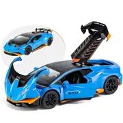 Catzon 1:24 Alloy Diecast Car Model with Pull Back Function & Light & Sound-Blue