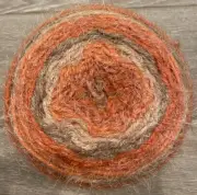 Caron Latte Cakes Yarn, Red Macaroon, 8.8oz, 530yds, Sand, Beige, and Oranges