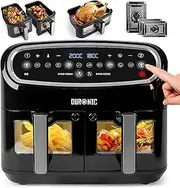 [Duronic] AF34 Airfryer | Dual Drawers 2 x 4.5L and Single Drawer 10L | 2400W | 10 Modes | Sync Functions | Viewing Window | Easy to Clean | Healthy Cooking Without Oil