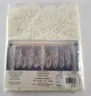 NEW Vintage Lace Valance Hand Scalloped Ivory Flower Basket Kmart 60x16