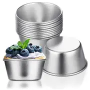 12 Pieces Individual Molds Pudding Molds Cups Mini Chocolate Molten Pans Non-Stick Cupcake Cake Coo