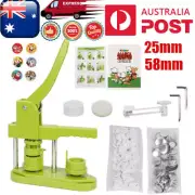 AU 25mm 58mm Button Maker Badge Press Machine Circle Cutter 150 Buttons 3 Dies
