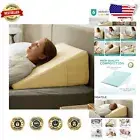 Cooling Memory Foam Wedge Pillow with Washable Cover - Breathable & Adjustable