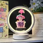 Melody Kuromi Pochacco Cinnamoroll Circular Night Light Desktop Ornament Lamp