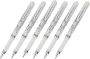 Uni-Ball Signo UM-153 Gel Ink Rollerball Pen, 1.0mm, Broad Point, White Ink, Pack of 6