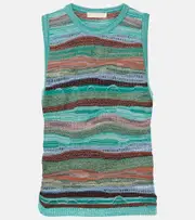 [Ulla Johnson] Ulla Johnson Miri knitted cotton-blend top AU 12 multicoloured