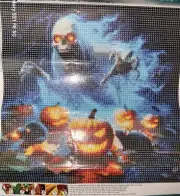 12x12 PHANTOM OF THE PUMPKIN PATCH 5D DIAMOND CANVAS PAINTING KIT