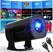Mini Projector with WiFi and Bluetooth, 1080P Native 4K Support Projector Netf..