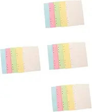 Tofficu 4sets Refillable Notebook Refill Pages A5 Size Wide Ruled 5 Color Loose Leaf Paper Planner Binder 100sheets*4