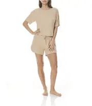 Ladies Gingerlilly PJS Sand Waffle Short Set Pyjamas Soraya