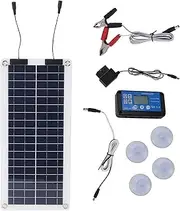 Solar Car Battery Charger - Solar Battery Maintainer, Portable Solar Car Charger | Long Lasting Vehicle Solar Battery Maintainer, Portable Compact Solar Charging Kit for Car Boats Motorcycles