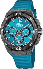 [LOTUS] Men's Watch 18975/6 Chrono Black Carbon Fibre Case Blue Silicone Strap