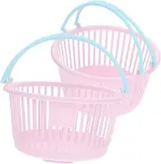 MOBUTOFU 2pcs Mini Shopping Basket Compact Handheld Plastic Storage Crates for Crafts and Organizing Multi Functional Design