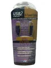 Belkin USB2 Hi-Speed USB Cable 24K Gold Plated Series 6' Type A-B 40X FASTER