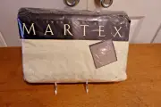 VTG Martex Percale Twin Set Fitted/Flat Sheet/1 Pillowcase Ecru Eyelet Trim NOS