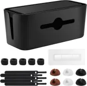 Cable Management Cord Cover Wire Hider Box Concealer Organizer Protector Black