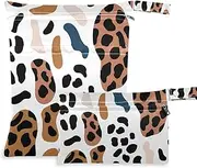 Amooorous Leopard Print mess-proof bag for travel 2 Pack diaper bag essential items with handles for bathing, yoga