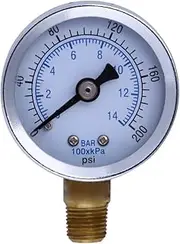 0-200 PSI Pressure Gauge Compressor Compressed Air Pressure Gauge 1/8 NPT Compressor Pressure/Hydraulic Gauge for Pneumatic Regulator Air Compressor