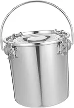 GRADENEVE Stainless Steel Airtight Bucket Portable Food Storage Container for Rice Oil Milk Soup Leak Resistant with Ergonomic Handle for Camping Catering Daily Use