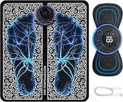 Foot Massager Wireless Ems Massage Machine,Rechargeable,Portable,&Foldable Design. 8 Modes,19 Intensity Levels For Ultimate Pain Relief Foot Massager Pain Relief Wireless