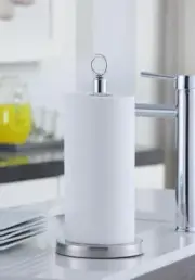 Heavy Weighted Sturdy Paper Towel Holder Stand Dispenser with Stainless Base Fit