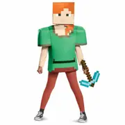 Alex Classic Minecraft Video Game Player Miner Builder Hunter Girls Costume