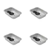 48pc Lemon & Lime Premium Smooth Wall Foil Tray Container Rect 28x20cm Silver